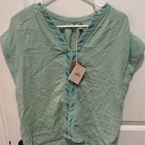 Faherty Seafoam Green Women's Blouse